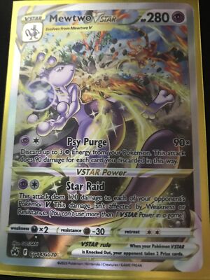 Pokémon TCG Mewtwo VSTAR Crown Zenith: Galarian Gallery GG44/GG70 Regular Ultra