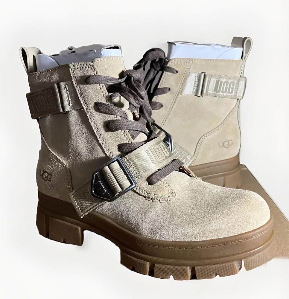 UGG ASHTON LACE UP 1150650 MUSTARD SEED SIZE 10 WATERPROOF WOMAN BOOT AUTHENTIC