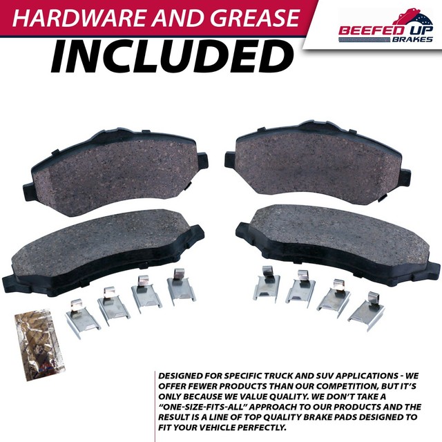 Front & Rear Ceramic Brake Pad Kit for 2007 2018 Jeep Wrangler JK/JKU