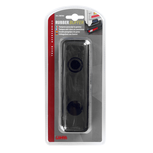 TAMPONE PARACOLPI IN GOMMA BATTISPONDA PER CAMION CAMPER 190X63MM 2 FORI NERO - Foto 4 di 6