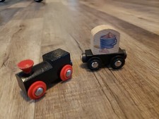 Black Brio Train W/Cargo Car With Sand Cargo EUC Thomas The Train Compatible 