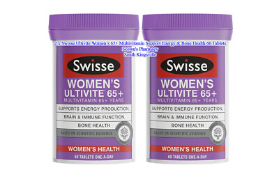 2 x Swisse Ultivite Women s 65+ Multivitamin For Energy & Bone Health 60 Tablets