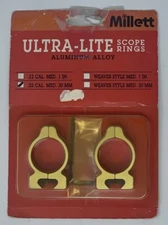 MILLETT UltraLite Aluminum Alloy 30MM Medium Scope Rings Groove 3/8 receivers