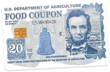 Funny Food Stamp Sticker (2-Pack) | Abraham Lincoln Parody | Credit Card Skin