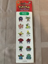 Vintage Pokemon Stickers 12 Count 1999 Grass Element Type Sandylion Nintendo.new