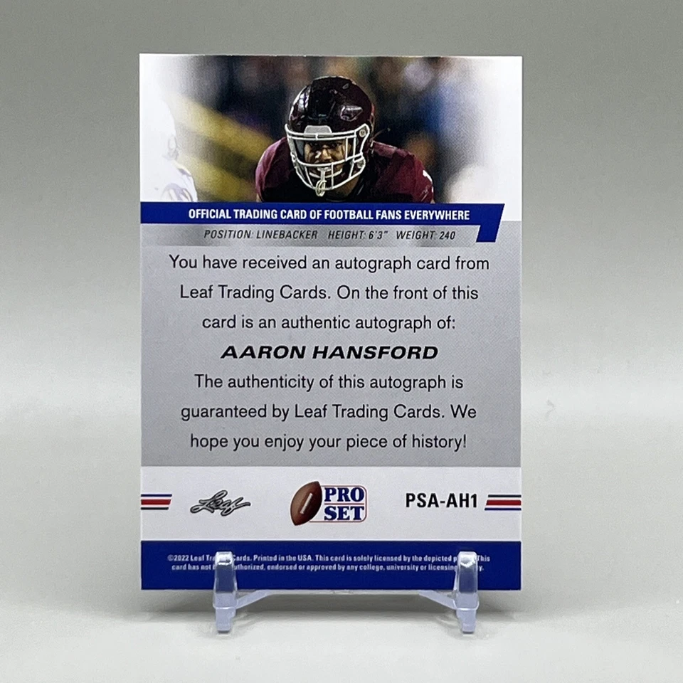 Aaron Hansford 2022 Pro Set Draft Auto XRC Red #PSA-AH1-Texas A&M 🔥 - Image 2 of 2