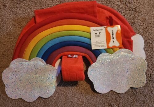 Rainbow Dog Costume Size Medium Pet Apparel Glitter Clouds New with Tags - Picture 1 of 6