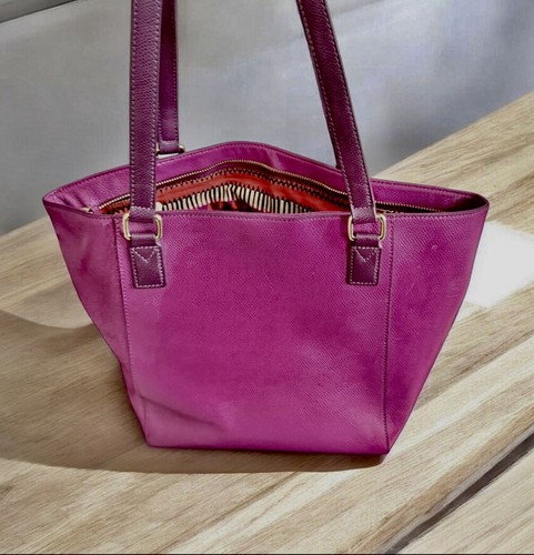 Borsa Morgan Vera Bradley Plum in vera pelle ritirata usata in ottime condizioni - Foto 5 di 10