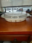 VINTAGE PYREX Town & Country  1-1/2 Quart Divided Serving Dish With Lid 12