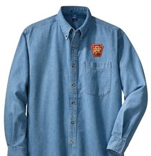 PRR KEYSTONE Denim shirts with front logo L.S. or S.S. Dark Denim or Light Denim