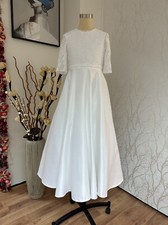 HBH Brautmode I Kommunionkleid aus Satin Festkleid Blumenmädchen incl. Bolero