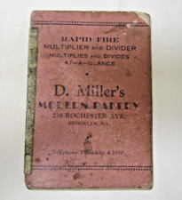 VINTAGE RAPID FIRE MULTIPLIER DIVIDER BOOK AT-A-GLANCE - 1930'S advertising