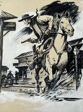 ANTIQUE ILLUSTRATION PAINTING COLLECTION KRAMER NEW YORK COWBOY WESTERN COVER