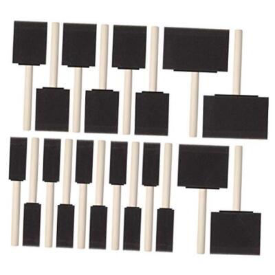 Bates- Foam Paint Brushes, Sponge Brushes, 1 , 2 , 3'' & 4 , 20 Pack Black