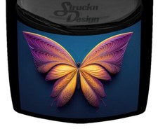Purple Yellow Shining Butterfly Waves Hood Truck Wrap Vinyl Car Graphic Decal