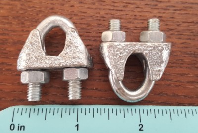 1/4'' CABLE CLAMP U BOLT STEEL WIRE CLIP U-BOLT : 25, 50 and 100 pcs