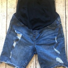 Isabel Maternity Distressed Cutoff Bermuda Shorts Size 2