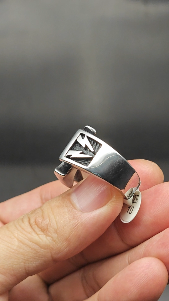 High Quality TT 316L Stainless Steel Tri-IRon Cross Ring Size 8 - Foto 7