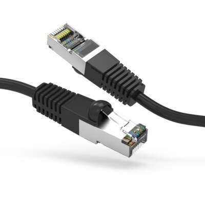 0.5Ft CAT5E Shielded (FTP) Ethernet Network Booted Cable Black