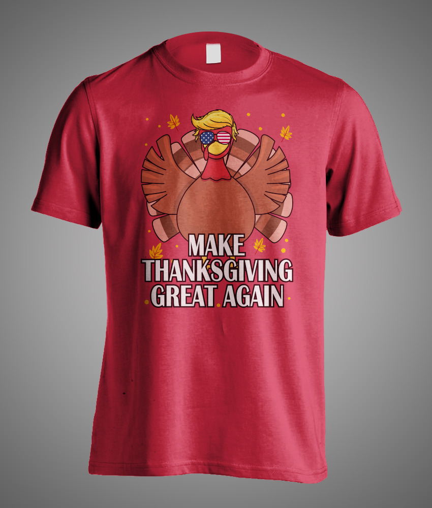 Make Thanksgiving Great Again Holiday Turkey 2024 Men's Tall T-Shirt