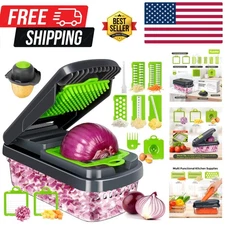 Efficient 12-in-1 Food Chopper with Stainless Steel Blades and Easy Clean Design