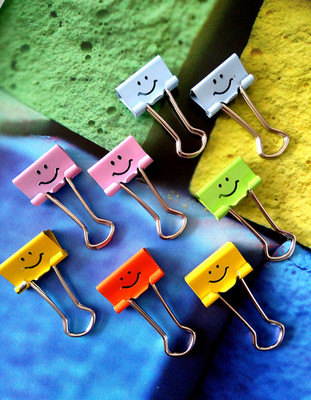 8 Stück Emoji 19 mm Foldback/Binder Clips Vielzweckklammern