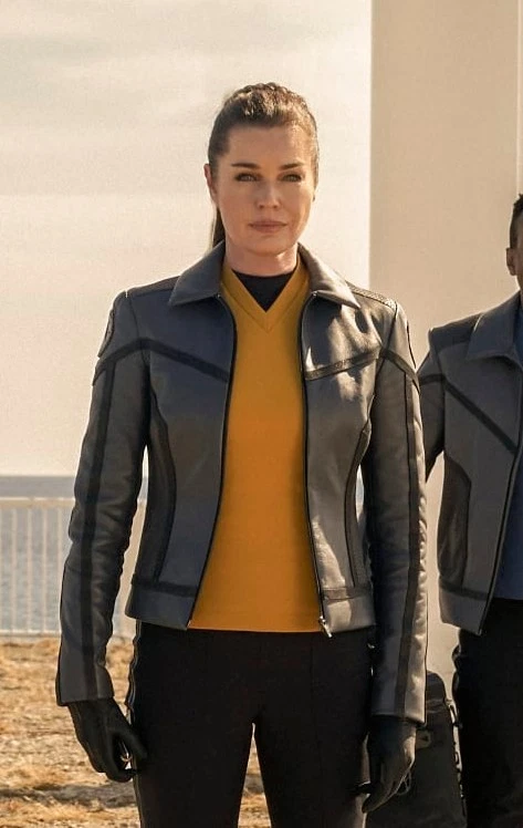 Mens Star Trek Strange New Worlds Captain Pike Leather Jacket Starfleet Costume - product detail image 6
