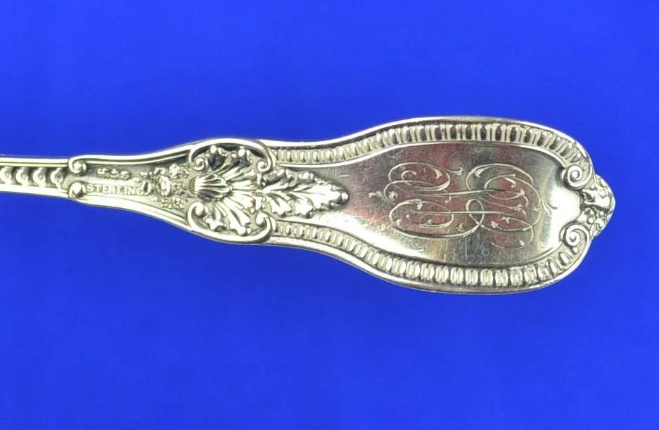 CUCHARA SOPA TAZÓN REDONDO PATRÓN MITOLÓGICO PLATA ESTERLINA GORHAM - CARA CON CUENTAS Foto 4 de 4