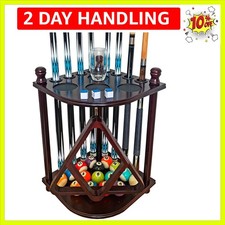 Billiard Cue Rack in Traditional Mahogany - Holds 8 Sticks  Accessories