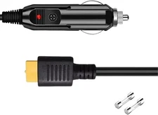 12V/24V Car Charger Cable for Ecoflow Delta/River, Bluetti EB55, Anker Black 
