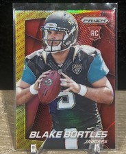 2014 Panini Prizm #235 BLAKE BORTLES Red Panini Logo Rookie Card RC Jaguars. rookie card picture