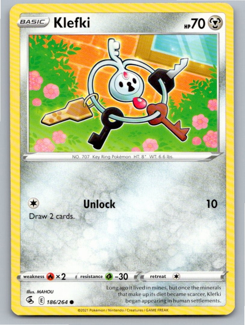 2021 POKEMON KLEFKI FUSION STRIKE 186/264 COMMON NM A50867 FREE S&H