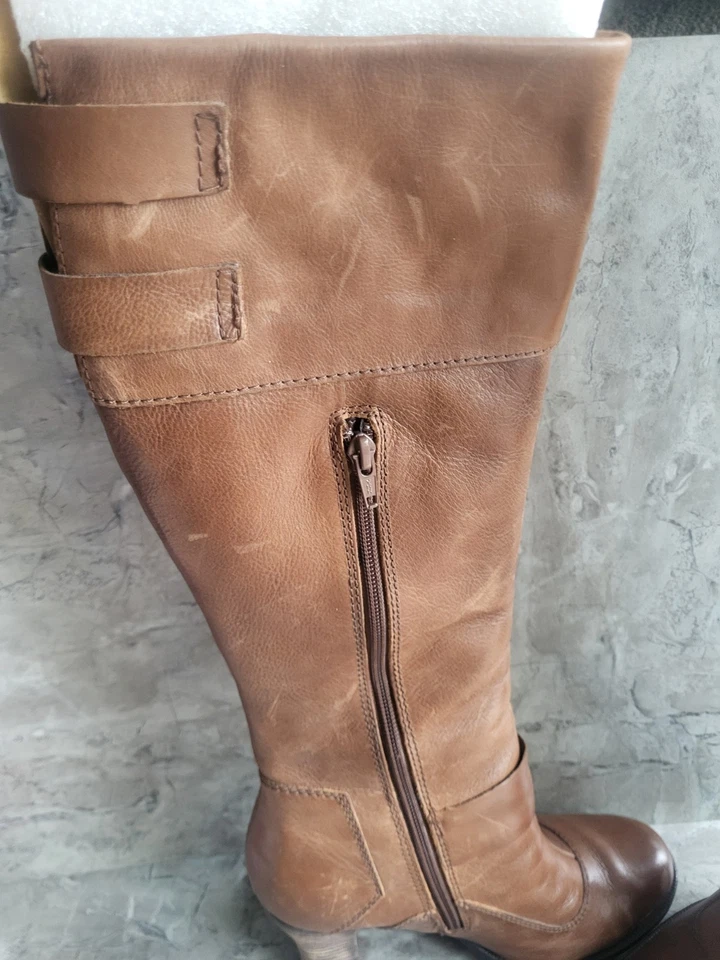Botas de montar STYLE & CO Chesterbrn marrón pantorrilla ancha cremallera lateral completa para mujer 8,5 M Foto 4 de 4