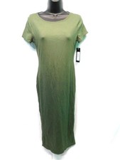 Bebe S NWT Olive Green Ribbed Knit Bodycon Midi Dress Short Sleeve USA Made Sm