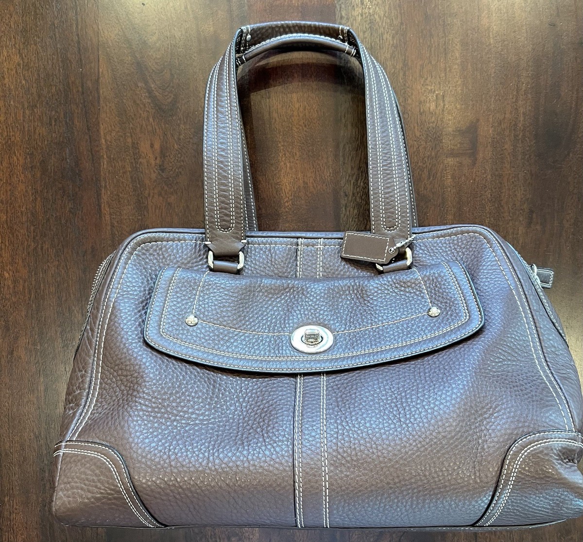 Coach XLG Hampton Bag Brown Pebbled Leather Pristine 2009 E0920