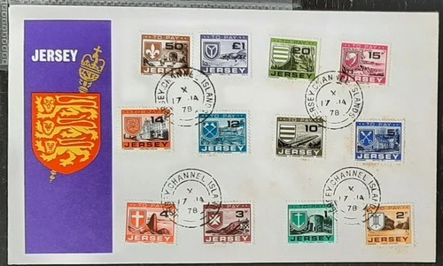 z(JER-254)JERSEY 1978 FDC Fisrt DAY Cover POSTAGE DUE 12 values