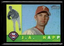 2009 Topps Heritage Chrome Refractors Black J.A. Happ 39/60 Philadelphia