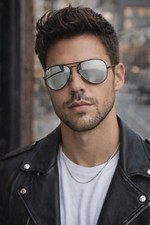 Ray-Ban Aviator RB3026 Silver Mirrored Lens Sunglasses Black Frame 62mm