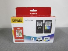 Canon 240XL Black 241XL Color Ink Cartridge Combo w/ Photo Paper - OEM Genuine