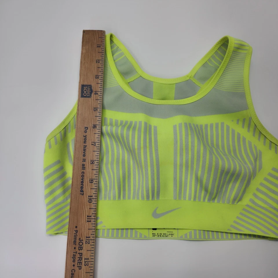 Nike Sports Bra Womens M Green FE/NOM Flyknit High Support Performance Workout - Image 3 of 4