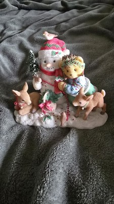 Cherished Teddies Stern, Mädchen mit Schneemann, Neu, 1999