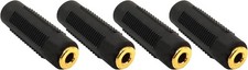 4x Stereo 3.5mm 1/8" Female to Female Aux Audio Coupler Adapter Connector Gold