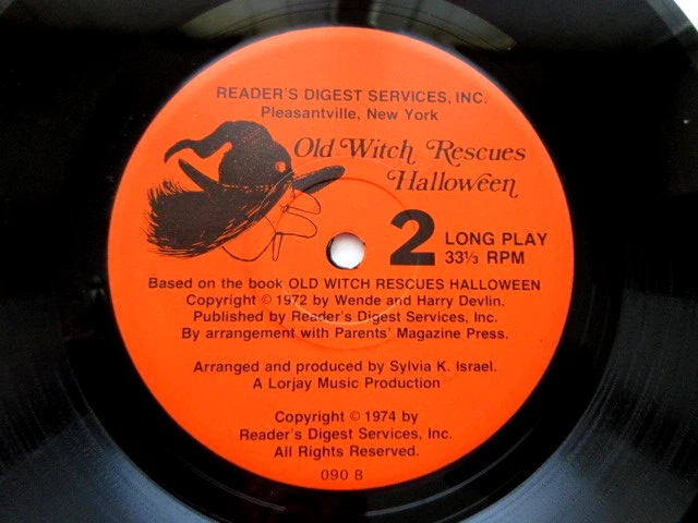 VINTAGE HALLOWEEN - Wende & Harry Devlin Old Witch Rescues -  NM 45 RPM RECORD - Imagem 4 de 4