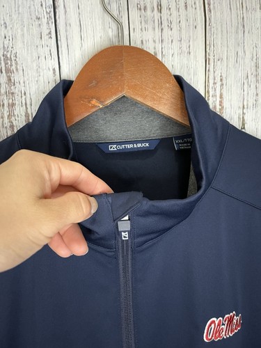 Ole Miss Cutter & Buck Men’s Zip Up Jacket Blue Gray Size 2XL - Picture 3 of 14
