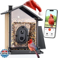TT Nature Upgrade Squirrel-Proof Bird Feeder with Camera, Solar P