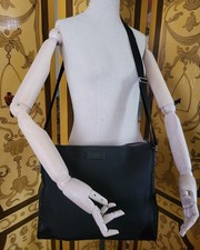 GUCCI Vintage Black Messenger Handbag Fabric  Leather Accent Crossbody RESTORED