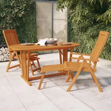 Garden Table Natural Wood Solid Eucalyptus Wood Medium Extendable