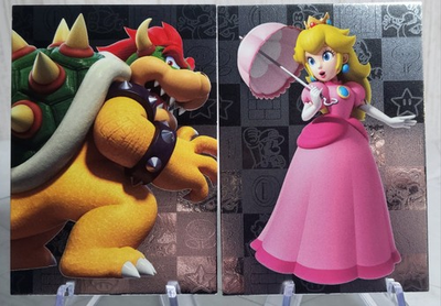 #ad #ad 2022 Panini Super Mario Peach amp; Bowser Nintendo Italy Silver Foil Lot of 2 $14.95