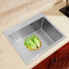 Multi-functional Kitchen Sink Stainless Steel Sinks Fixture Kit w/ Waste Drainer