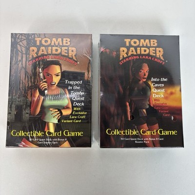 Tomb Raider CCG Quest Deck Lot Trapped Tombs Into Caves 1999 Vintage SEALED CC